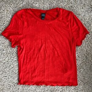 Wild Fable Red Fitted Ribbed Tee